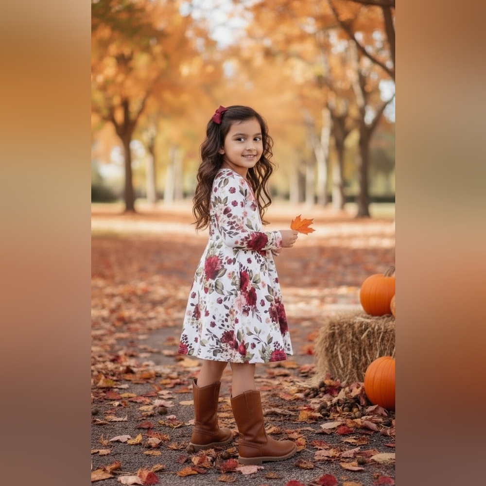 Mia Twirl Long Sleeve Floral Dress - Picture 3 of 5